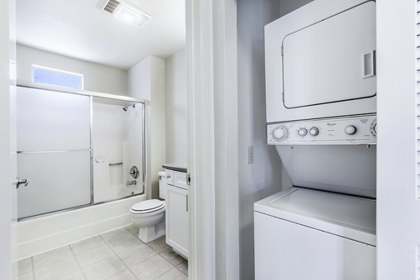 bathroom and laundry at Wood Creek Apartments