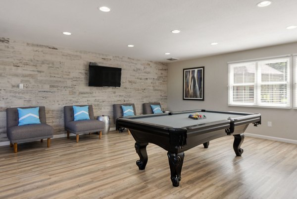 Vue at Spring Creek Apartments: Modern game room clubhouse for luxury living