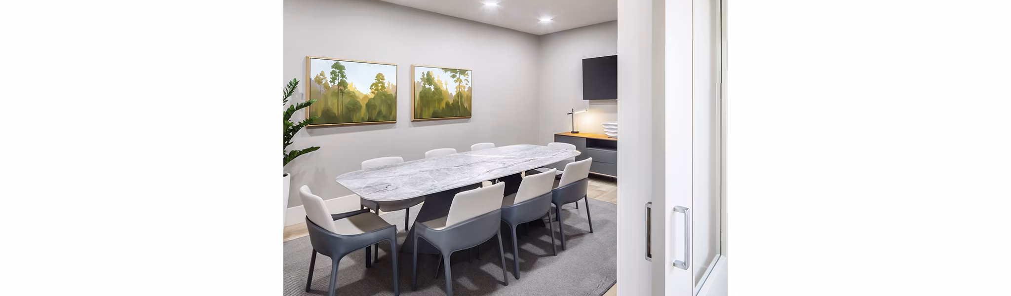 Modern meeting facility with sleek furnishings at Monarch Meadows Apartments