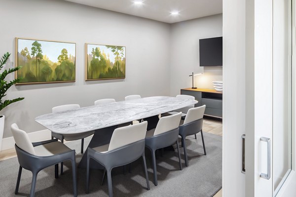 Modern meeting facility with sleek furnishings at Monarch Meadows Apartments