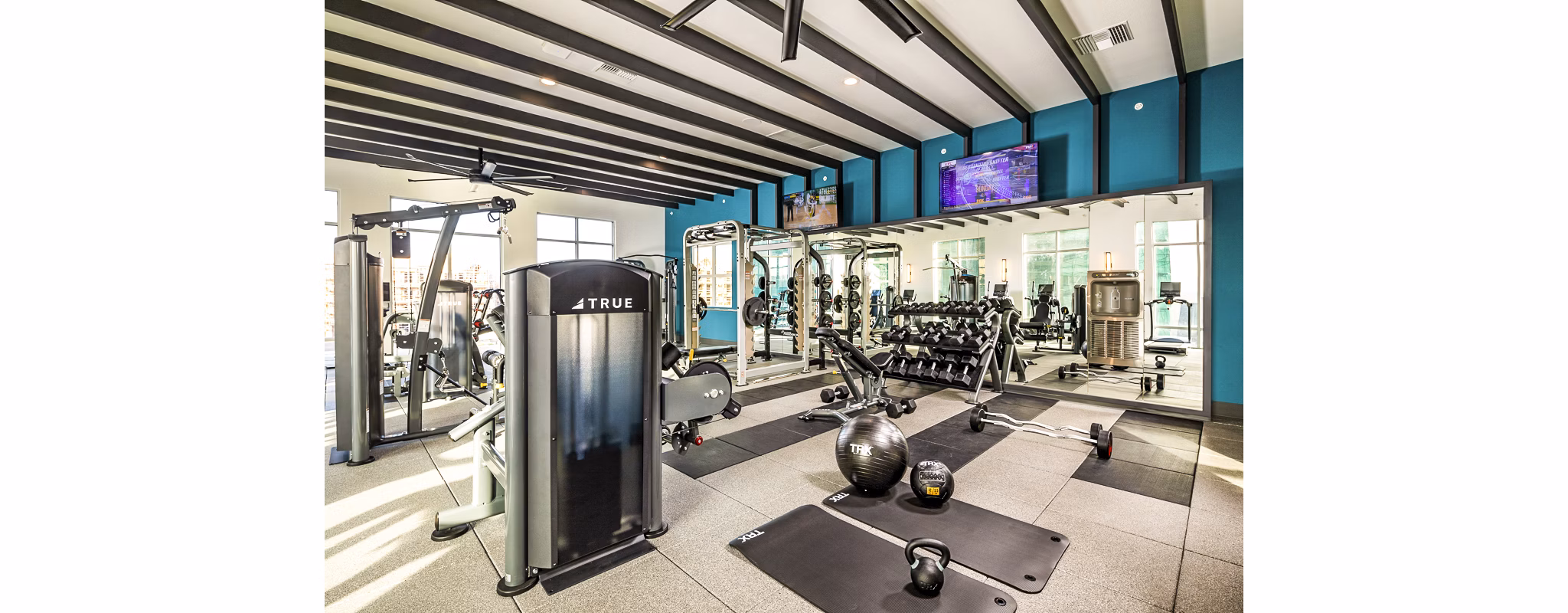 Modern fitness center with state-of-the-art equipment at The Residences at Cota Vera Apartments