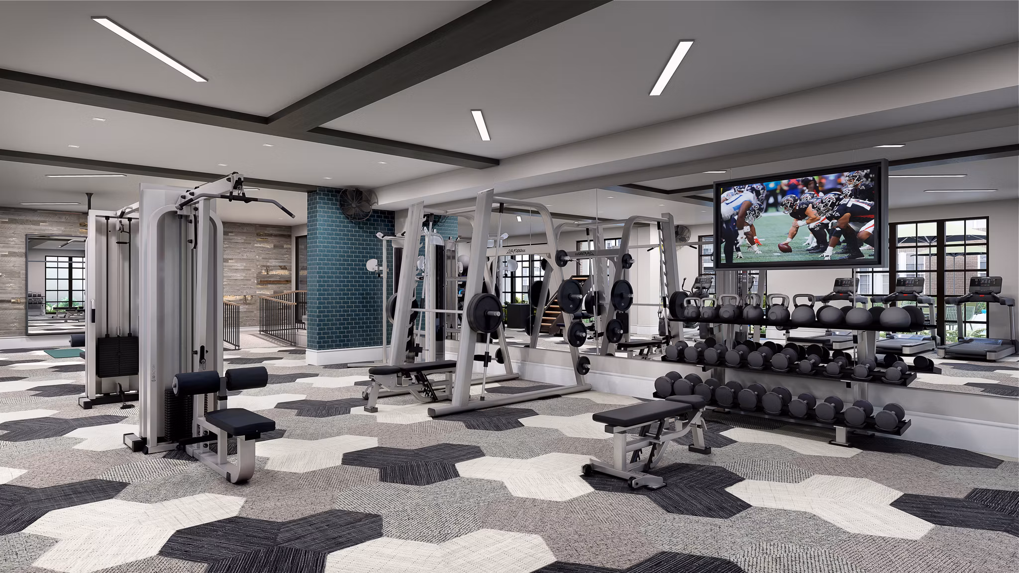 fitness center at Broadstone Upper Westside Apartments 