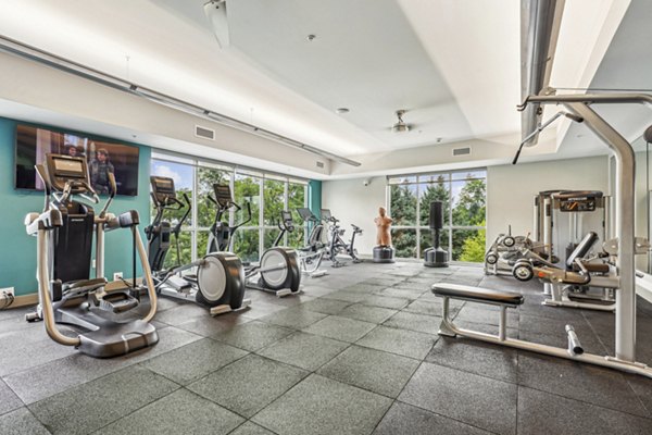 fitness center at Liberty Bay Club Apartments 