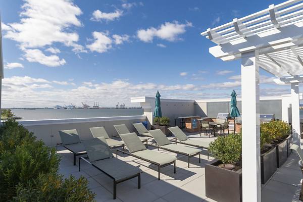 rooftop deck at Liberty Bay Club Apartments