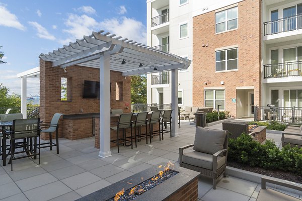 fire pit at Liberty Bay Club Apartments