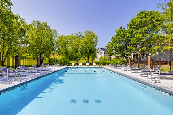 Indoor swimming pool at Wellington Apartments with skylights