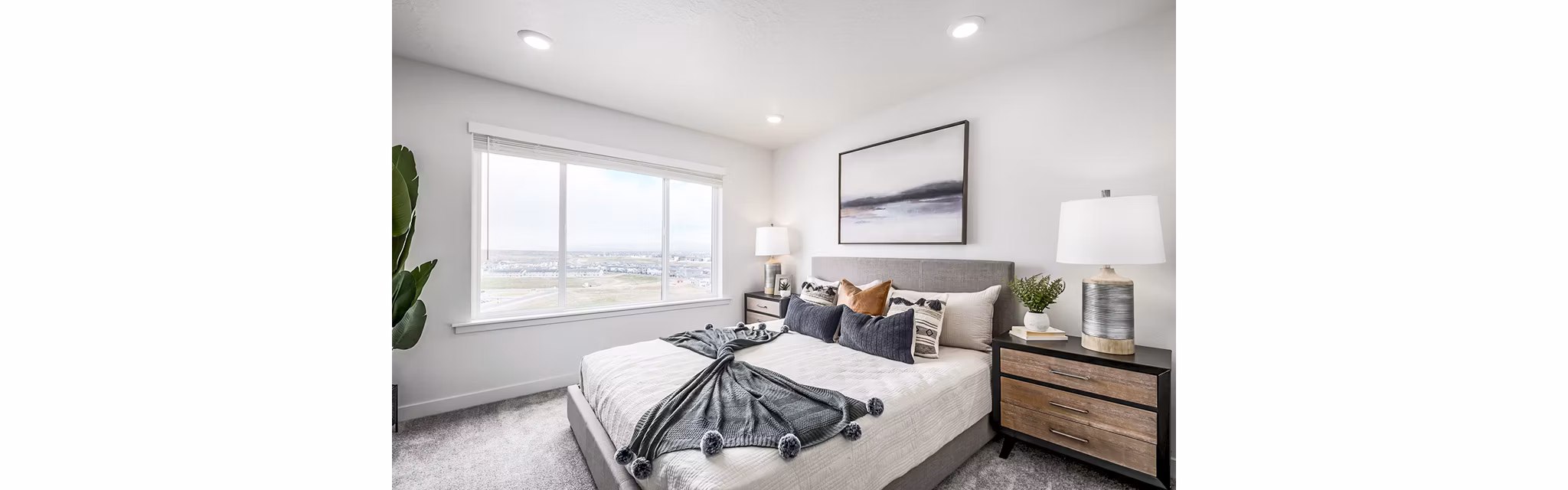 Modern bedroom with elegant furnishing at Banner Hill Apartments