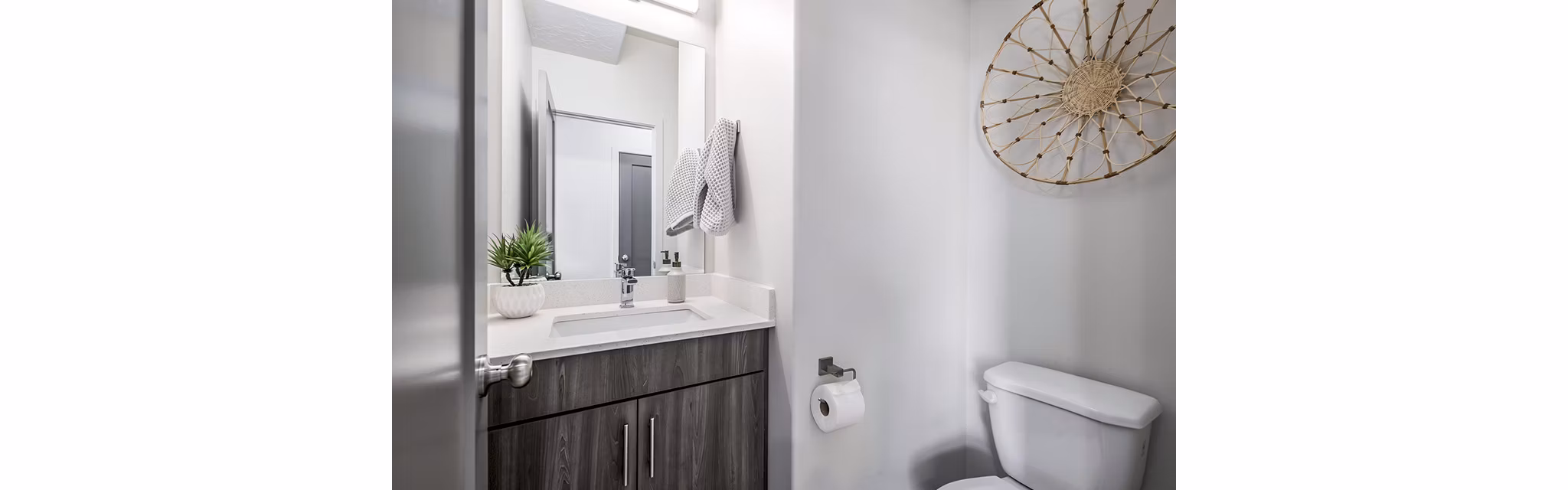 Modern bathroom with sleek finishes at Banner Hill Apartments in Baltimore