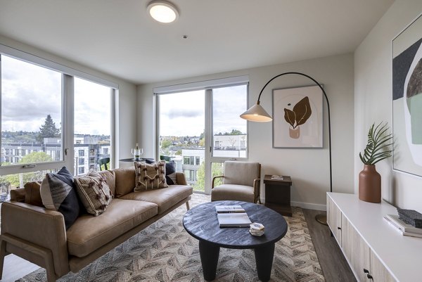 Luxury living room with modern decor at Broadstone Vin Apartments, showcasing spacious layout and stylish furniture for a premium living experience