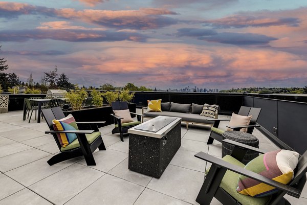 Intimate fire pit area at Broadstone Vin Apartments for relaxing evening gatherings
