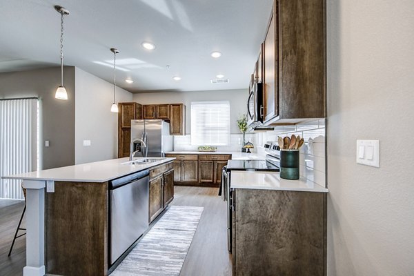 kitchen at The Bend at Highland Meadows Apartments
