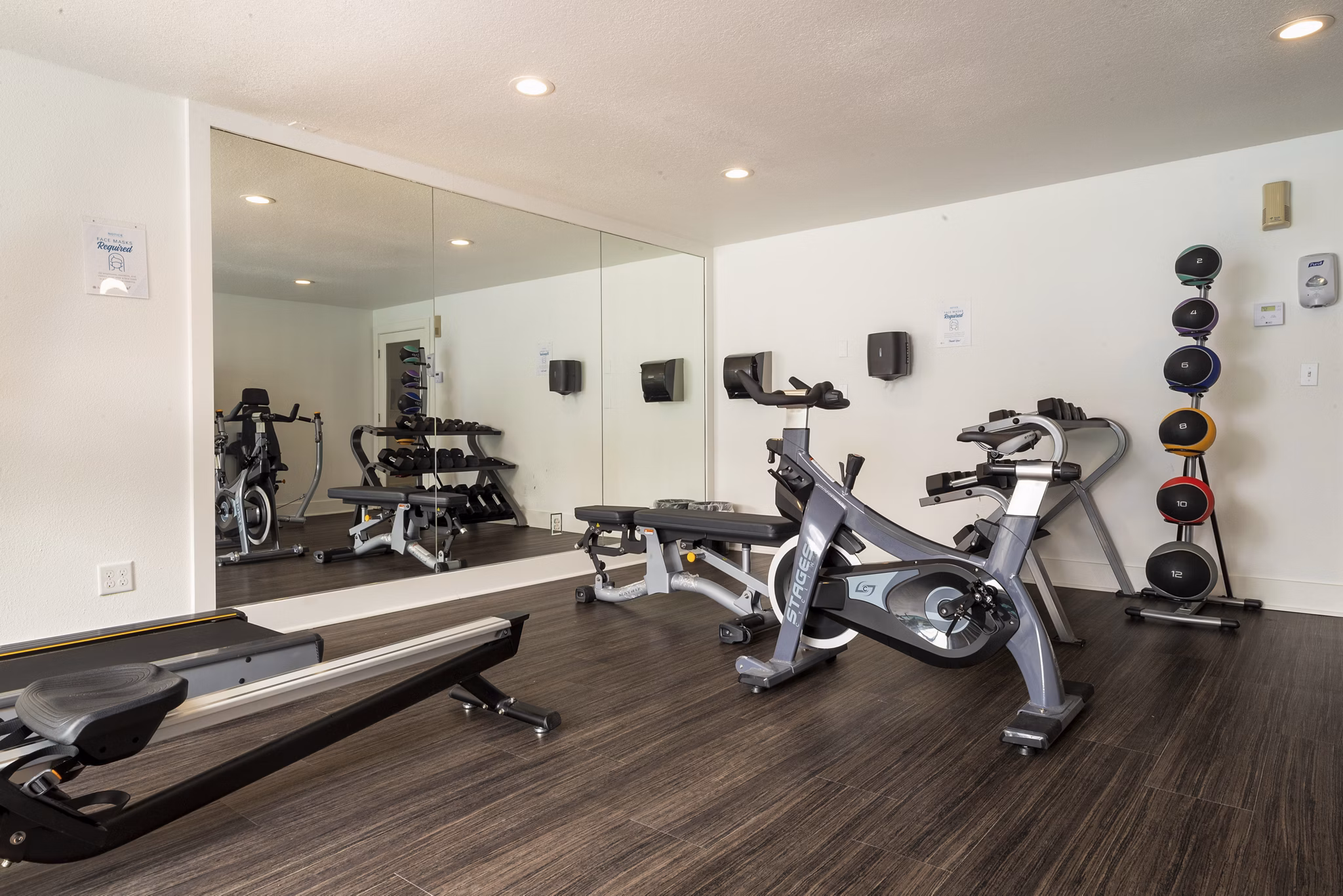State-of-the-art fitness center at Sedona at Bridgecreek Apartments, featuring modern equipment for residents' wellness and exercise needs