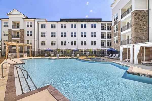 Luxurious outdoor pool at Overture Tributary Apartments, ideal for relaxation and recreation