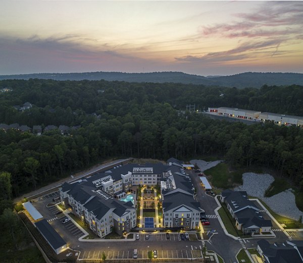 Overture Tributary Apartments: Scenic courtyard view at luxurious senior living community in Johns Creek