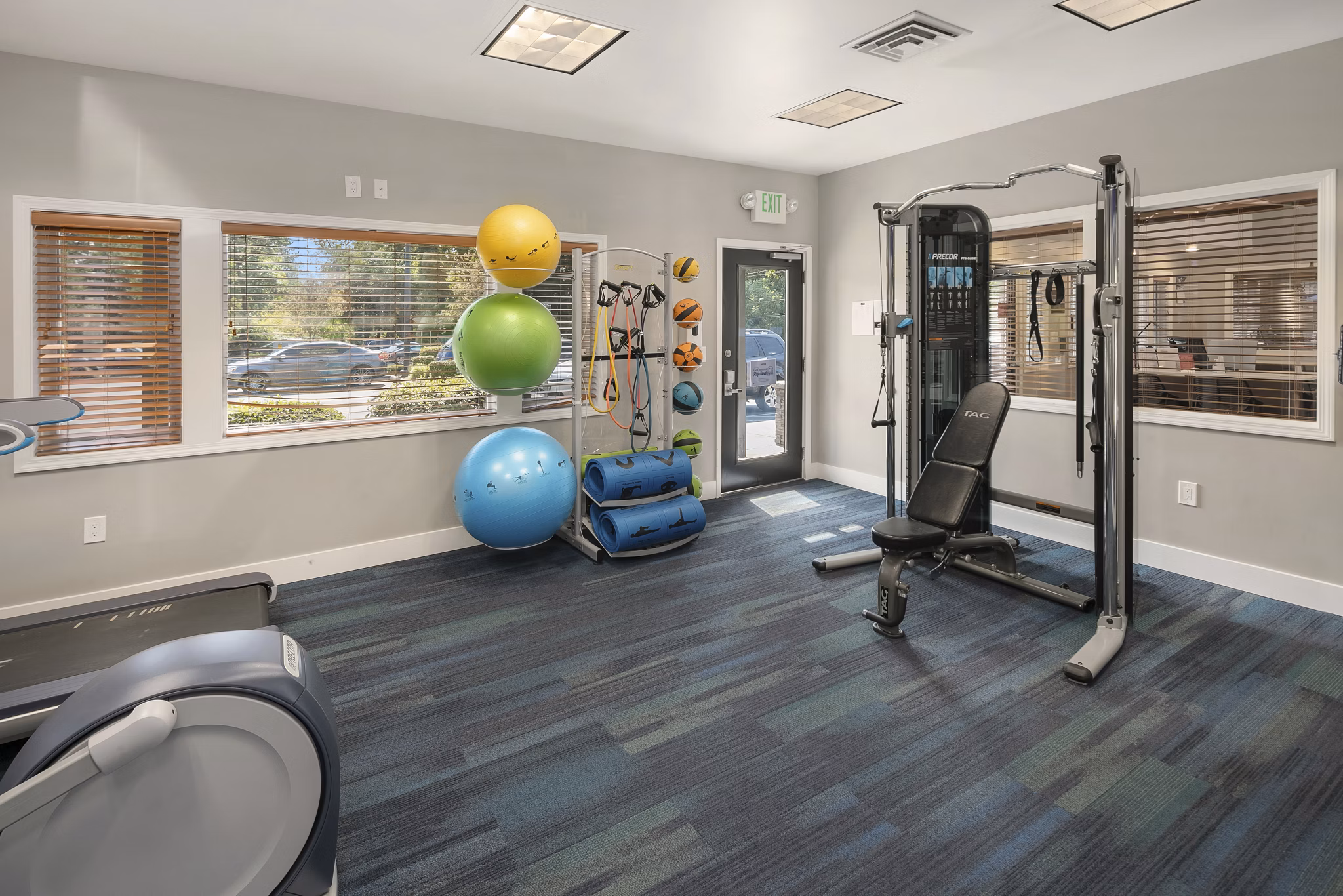 Fitness center with modern equipment at Skyview 3322 Apartments, perfect for an active lifestyle