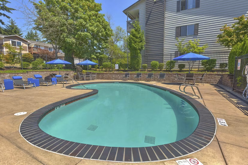 Luxury outdoor pool at Skyview 3322 Apartments offering relaxation and recreation with scenic views