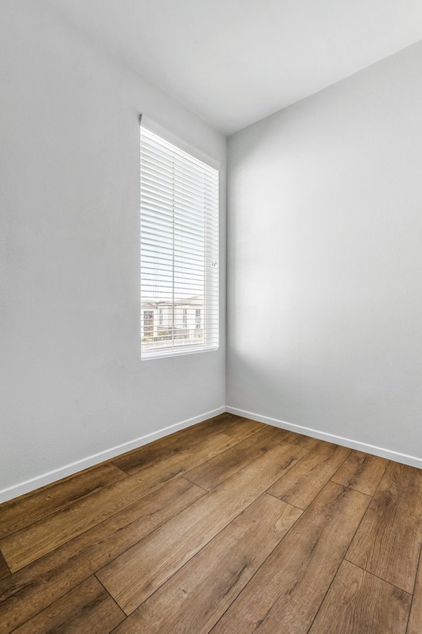 Modern bedroom with stylish decor at The Element Apartments
