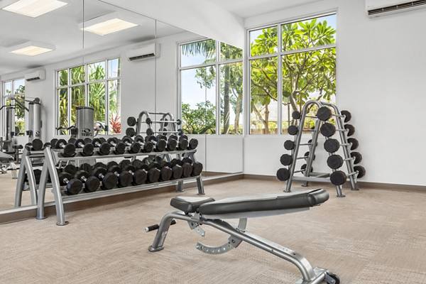 fitness center at The Element Apartments