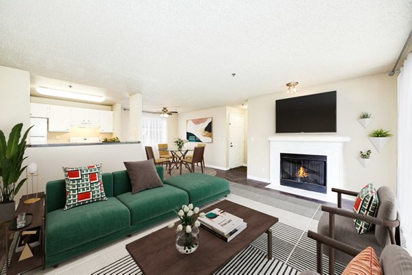 living room at Mallard Pointe at Riverbend Apartments