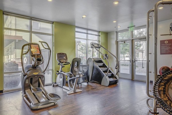 fitness center at Green Leaf East Village Apartments