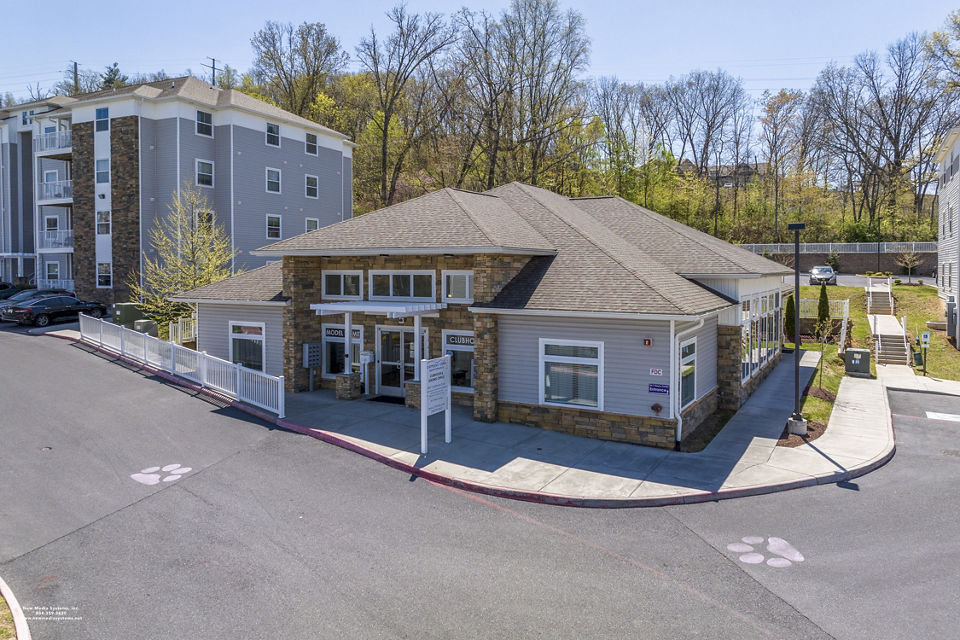 Stylish clubhouse with modern amenities at Campus View Apartments, perfect for social gatherings and community events