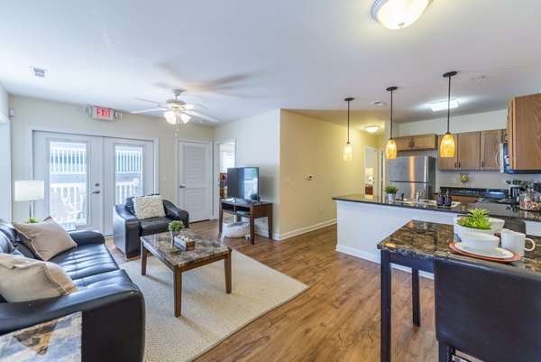 living room at Campus View Apartments