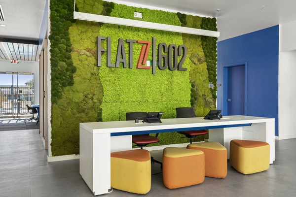 Modern clubhouse with sleek design at FLATZ 602 Apartments