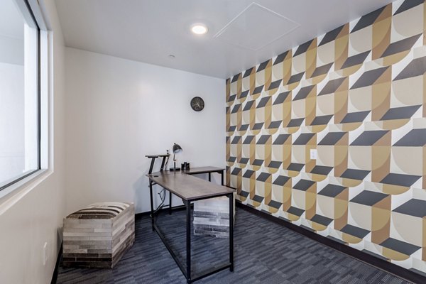 Union 9Seventy: Modern clubhouse with stylish decor at luxury Greystar apartments in vibrant city location