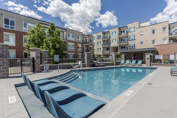 Luxury pool with cabanas at Union 9Seventy Apartments in a -managed community