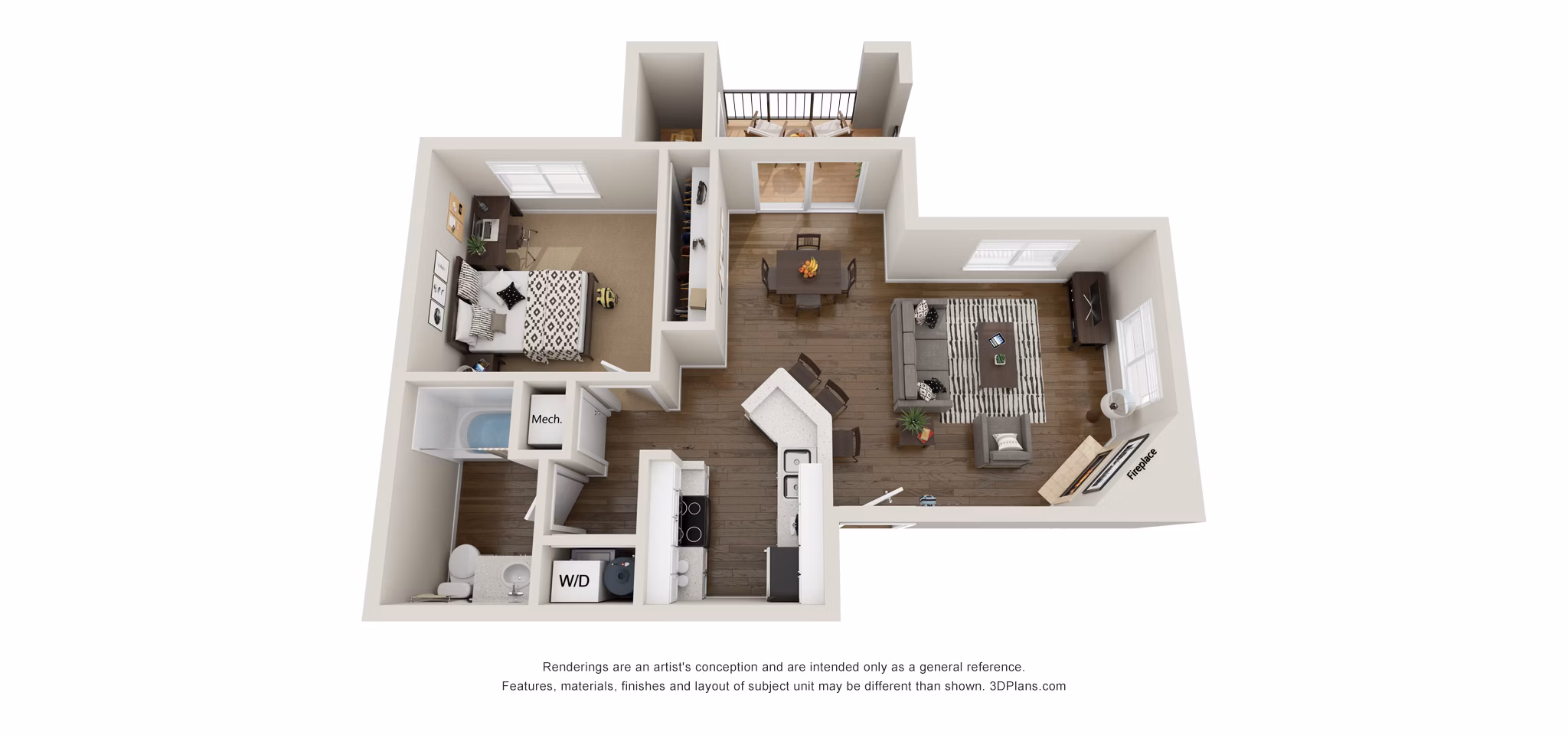 Broadway floor plan at Union Baseline Apartments