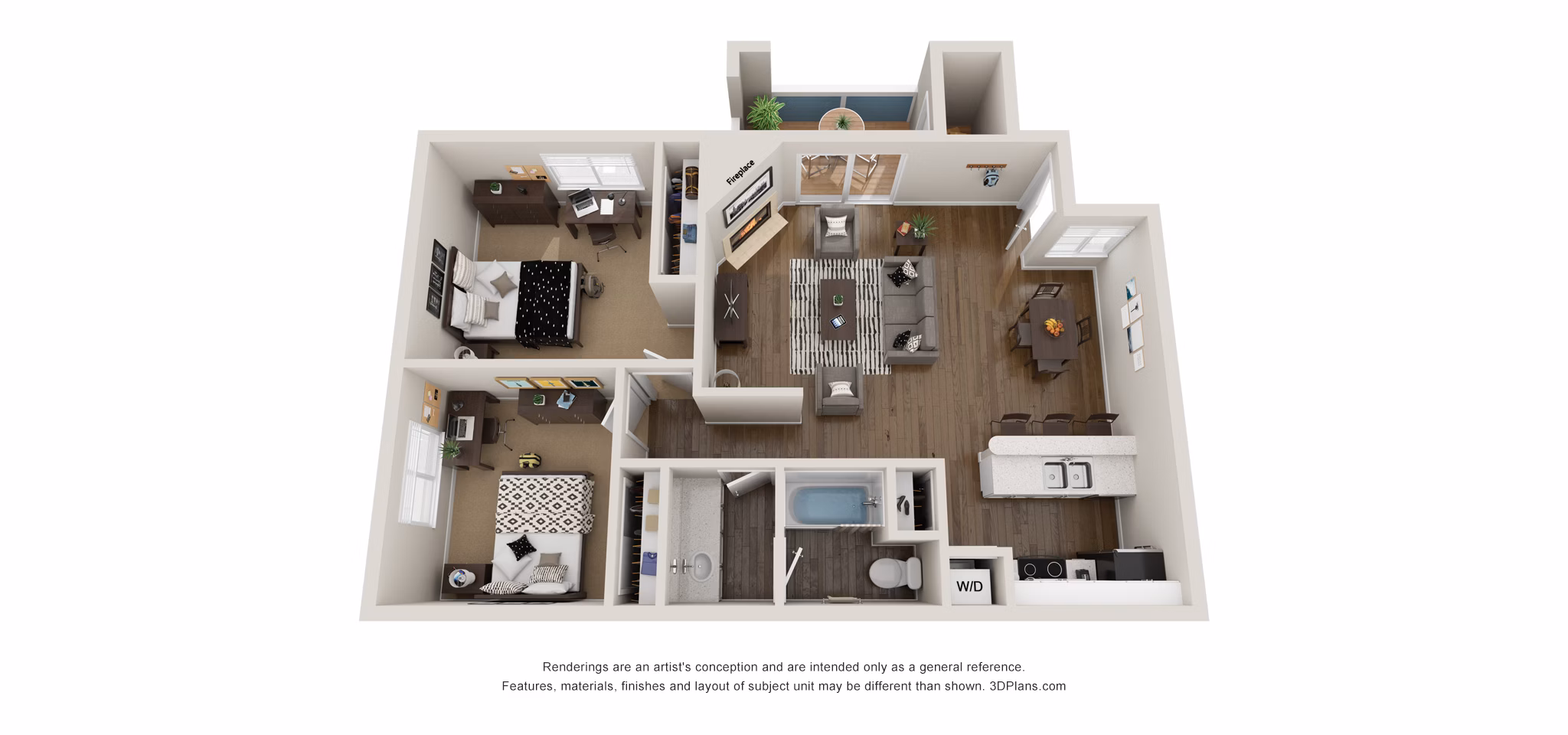 Fox floor plan at Union Baseline Apartments