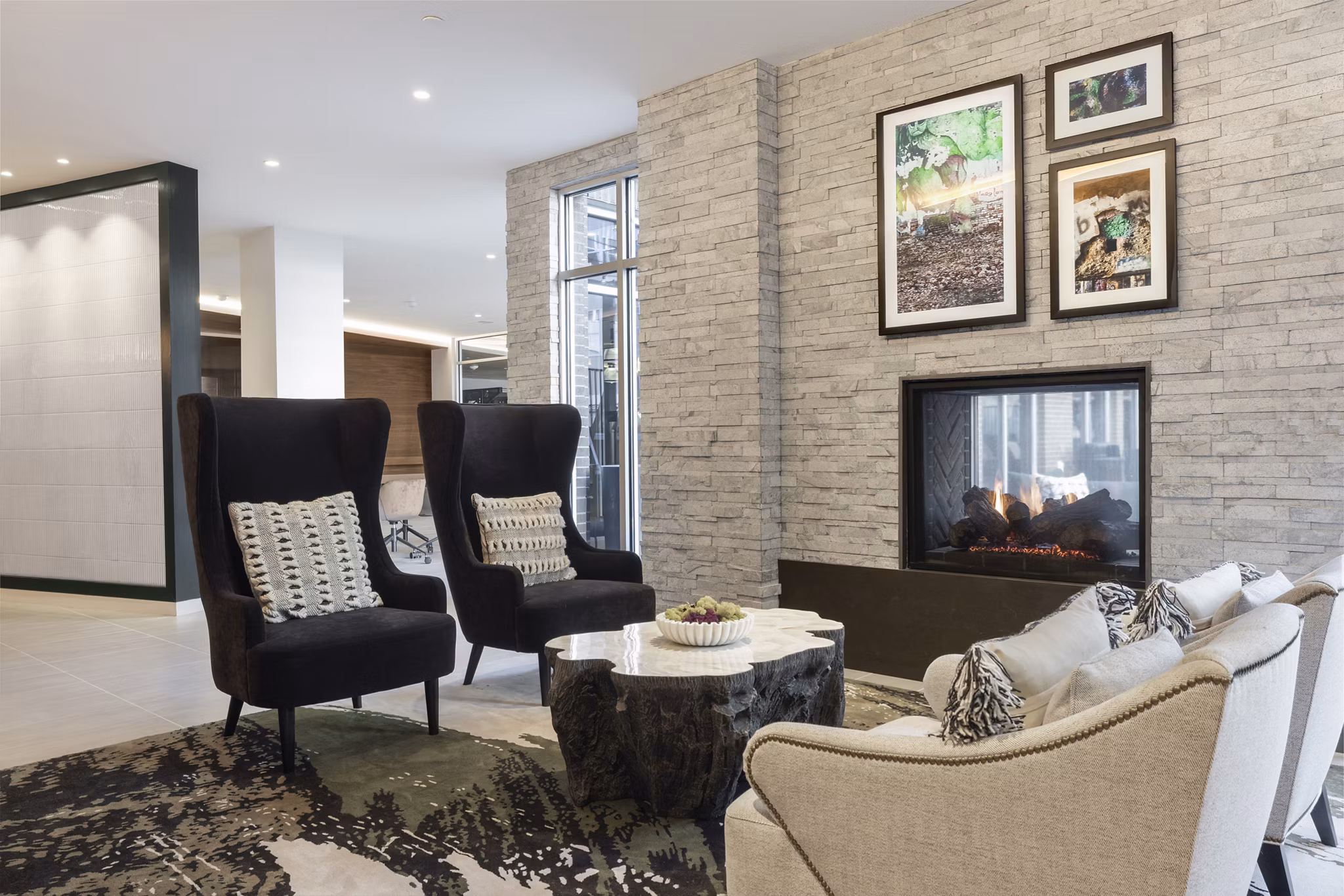 Luxurious clubhouse with modern seating at The Cynwyd Apartments, a Greystar luxury property