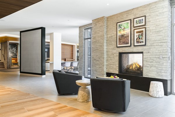 Clubhouse featuring modern lounge seating at The Cynwyd Apartments