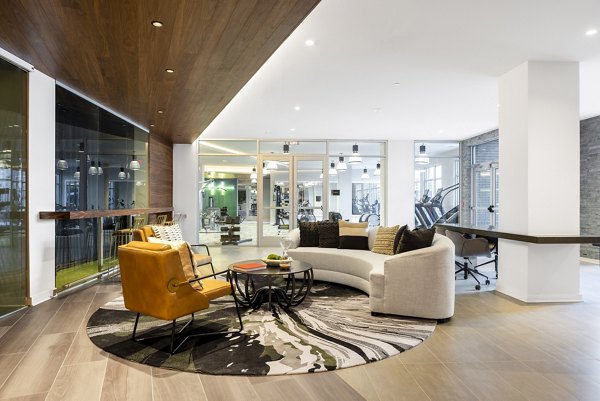 Clubhouse featuring contemporary design and comfortable seating at The Cynwyd Apartments