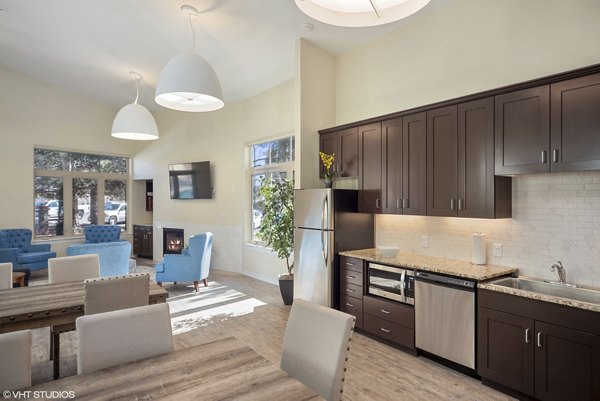 Glen at the Park Apartments: Modern clubhouse with stylish decor and seating areas
