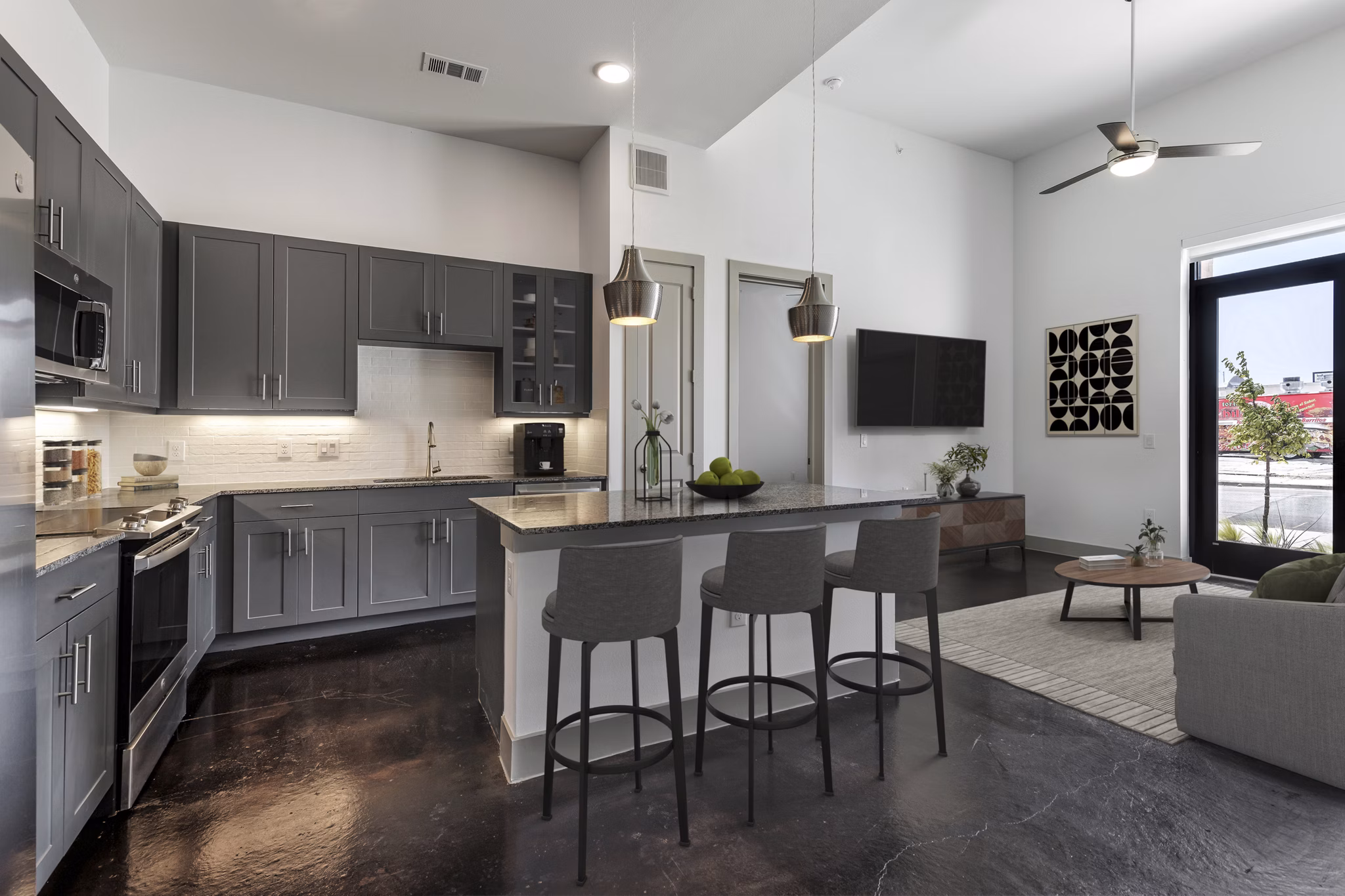 clubhouse at Alexan Riverside Apartments