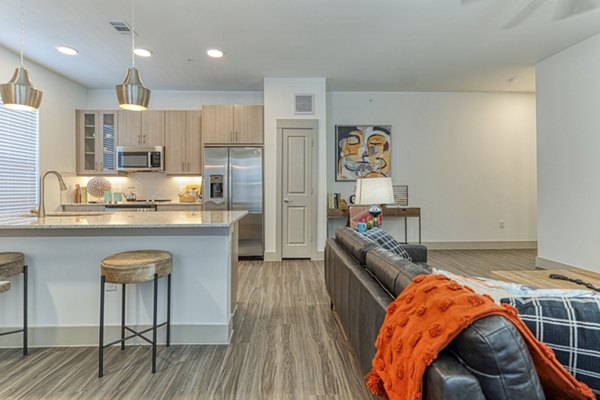 kitchen at Alexan Riverside Apartments