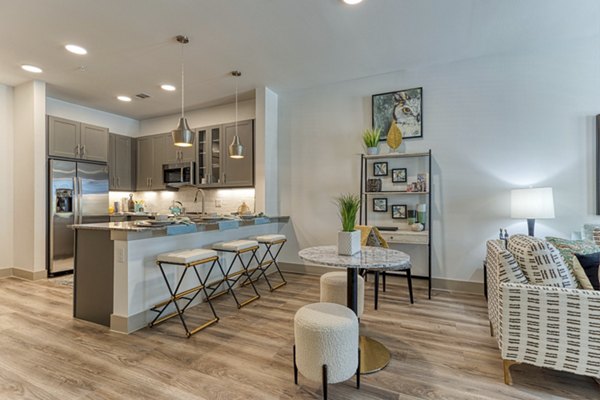 kitchen at Alexan Riverside Apartments