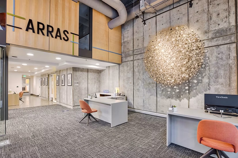 Clubhouse featuring modern seating and communal spaces at Arras Apartments, a luxury community offering exceptional amenities