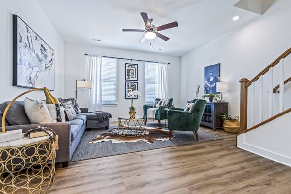 living room at Queen City Towne Apartments Townhomes