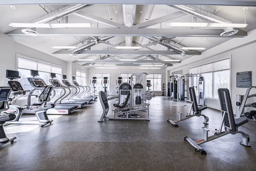fitness center at Terraces on the Hudson Apartments