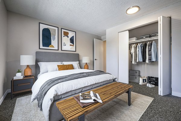 bedroom at 1202 Pearl Apartments