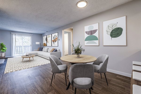 Dining room featuring modern decor and a sleek dining set at 1202 Pearl Apartments, a Greystar luxury property in downtown Denver