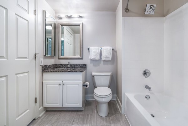 bathroom at The Barton at Woodley Apartments