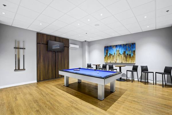 clubhouse game room at Meridia Apartments