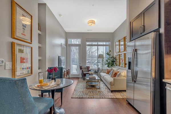 dining area at Ovation at Riverwalk Apartments