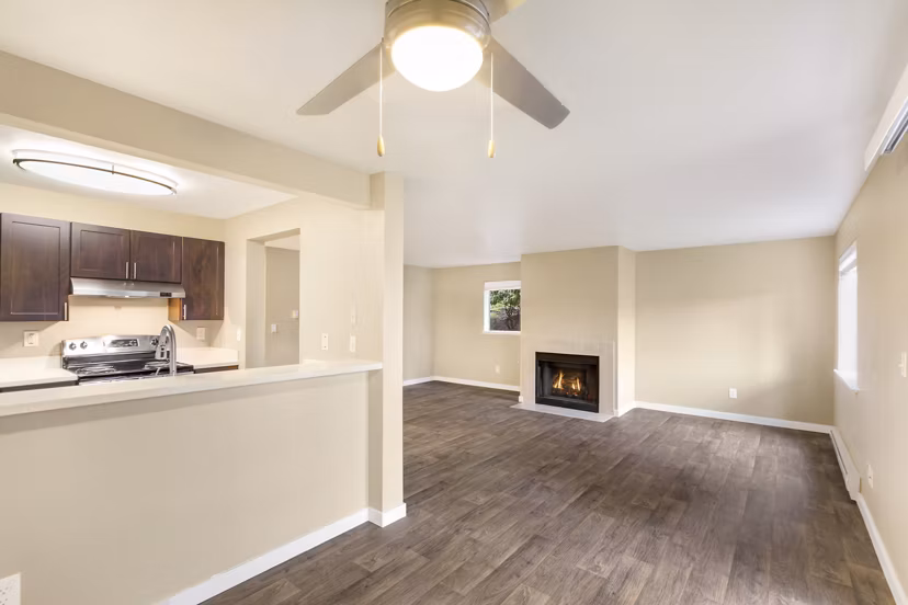 Spacious kitchen with modern appliances in The Fairways Apartments