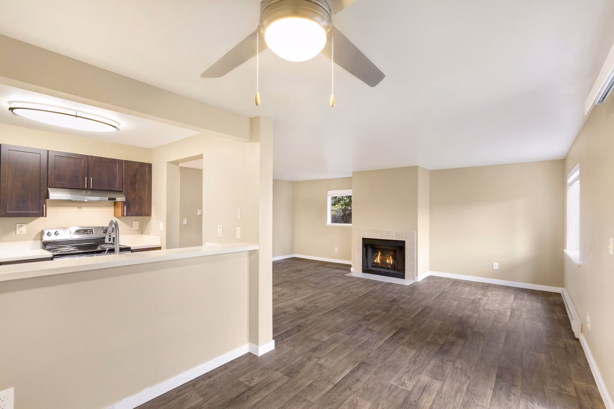 Spacious kitchen with modern appliances in The Fairways Apartments