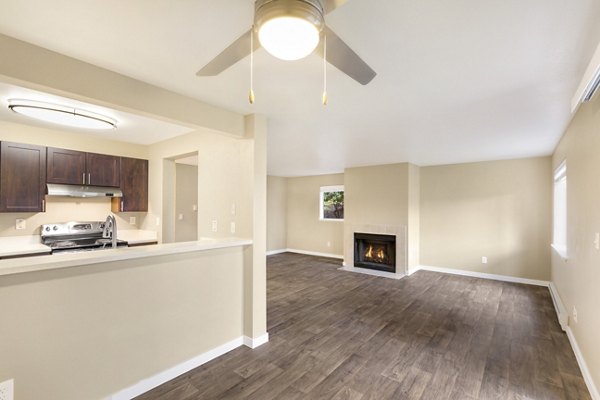 Spacious kitchen with modern appliances in The Fairways Apartments