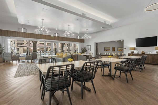 Clubhouse featuring modern design and cozy seating at Album Marana Apartments Perfect for social gatherings and community events